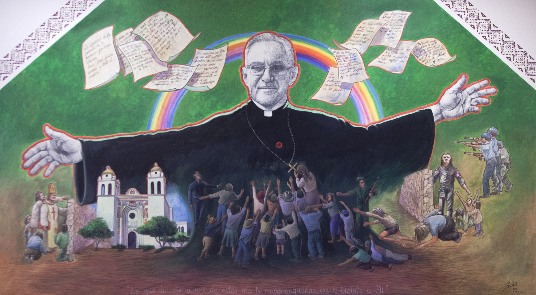Mural of Salvadoran Archbishop Oscar Romero seen in 2012 at Columban Mission Center in El Paso