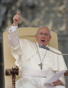 Pope delivers talk during general audience in St. Peter's Square at Vatican